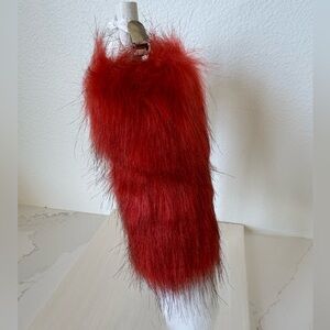 Faux Fur Tail with White Tip, Clip On, 11 inches New!